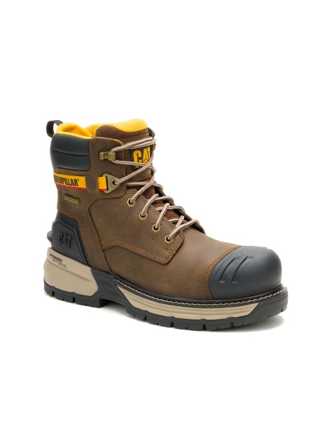 CATERPILLAR EXCAVATOR POWERSPRING 6" WP CT Pyramid Men’s Safety Shoe – Full Grain Leather, Composite Toe, Slip‑Resistant,Electrical Hazard - Image 1